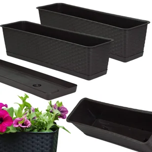 2x Skrzynka balkonowa Ratolla z podstawką ISR600P Doniczka prostokątna - Donice 2x Skrzynka balkonowa Ratolla z podstawką ISR600P Doniczka prostokątna - Donice - miniaturka - grafika 1