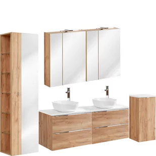 Zestaw Mebli do Łazienki Set 120 cm Capri Oak Comad Dąb Craft Złoty - Meble łazienkowe - miniaturka - grafika 1