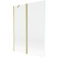 Parawany nawannowe - Mexen Mist parawan nawannowy 2-skrzydłowy 130 x 150 cm, transparent, złoty szczotkowany - 8A9-130-011-55-00 - miniaturka - grafika 1