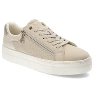 Sneakersy damskie - Beżowe Sneakersy Tamaris Urocze Obuwie Damskie - miniaturka - grafika 1