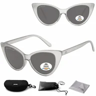 Okulary przeciwsłoneczne - Transparentne damskie okulary przeciwsłoneczne z polaryzacją Kocie Oczy MP71B - miniaturka - grafika 1