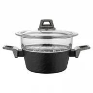 Garnki - Garnek do gotowania na parze aluminiowy japandi 20cm z sitem szklanym 1,9l kod: 50W-GAR-PARA/JAPANDI - miniaturka - grafika 1