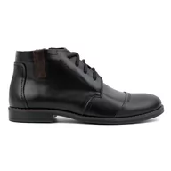 Botki męskie - Buty męskie zimowe eleganckie trzewiki 282LU czarne - Buty Olivier - miniaturka - grafika 1
