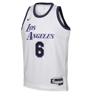 Koszulka dla dużych dzieci Nike Dri-FIT NBA Swingman LeBron James Los Angeles Lakers City Edition - Biel - Swetry męskie - miniaturka - grafika 1