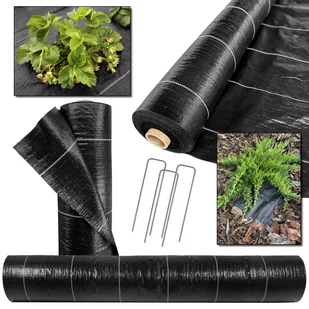 Agrotkanina Czarna 1,6M 90G/M² Z Uv Polska + Szpilki Stalowe Gratis - Agrowłókniny - miniaturka - grafika 1
