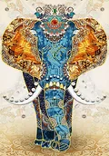 Dekoratorstwo - Haft Diamentowy Bajeczny Słoń 45X85 Cm - miniaturka - grafika 1