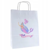Akcesoria do pakowania - Torebka papierowa na urodziny z nadrukiem SYRENKA 24x10x32 dla dziewczynki - miniaturka - grafika 1