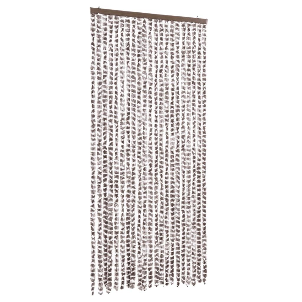 vidaXL Szenilowa zasłona w kolorze szarym i białym 90x200 cm