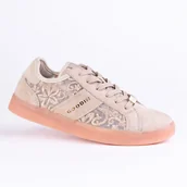 Trampki damskie - Sportowe damskie trampki GOODIN GD-XW-1004 skóra ażurek lekkie beż 40 - miniaturka - grafika 1