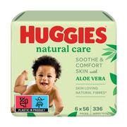 Chusteczki nawilżane - HUGGIES Chusteczki nawilżane Natural Care 6x56szt - miniaturka - grafika 1