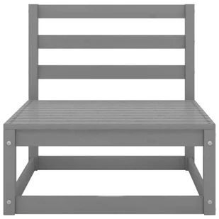 vidaXL Ogrodowa sofa środkowa, szara, lite drewno sosnowe - Komplety wypoczynkowe - miniaturka - grafika 2