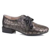 Półbuty damskie - Półbuty damskie Hispanitas HI00534 TORTUGA METAL-I20 ACERO metaliczny szary 36 - miniaturka - grafika 1