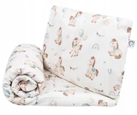 Pościel dla dzieci - Pościel do łóżeczka 2 el poszewki bawełna Koniki Bonjour 100x 135 ,40x60 cm - miniaturka - grafika 1