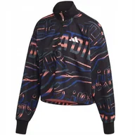 Bluzy damskie - Bluza damska adidas W Ur Halfzip czarno-niebiesko-pomarańczowa FT9731 XL - miniaturka - grafika 1