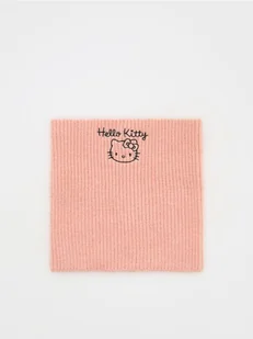 Reserved - Komin z haftem Hello Kitty - brzoskwiniowy - Czapki dla dzieci - miniaturka - grafika 1