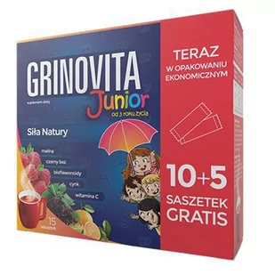 Grinovita Junior x15 saszetek - Przeziębienie i grypa - miniaturka - grafika 1