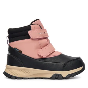 Śniegowce Tommy Hilfiger Velcro Bootie T1A5-34048-1592 S Czarny - Buty dla dziewczynek - miniaturka - grafika 1
