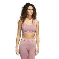 Bielizna sportowa damska - Biustonosz damski adidas  Aeroknit Light Support Bra Legacy Burgundy S - miniaturka - grafika 1