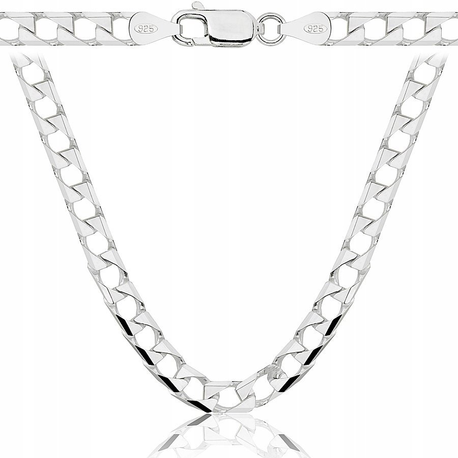 Łańcuszek Srebrny Pancerka Kwadratowa Cubana 5,20 mm pr 925 Grawer Gratis