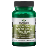 Suplementy naturalne - SWANSON Grape Seed Green Tea Pine Bark Complex 60 kaps. SW547 - miniaturka - grafika 1
