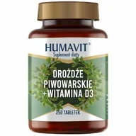 Układ pokarmowy - Humavit, Drożdże piwowarskie + witamina D3, 250 tabl. - miniaturka - grafika 1