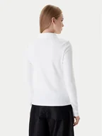 Bluzki damskie - Calvin Klein Bluzka Ls Woven Label LV047E203G Biały Slim Fit - miniaturka - grafika 1