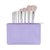 Pędzle do makijażu - Ilū, Basic, Zestaw  8 pędzli do makijażu + etui Unicorn, Fioletowy - miniaturka - grafika 1