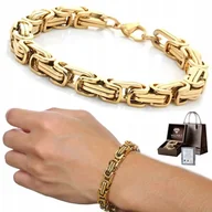 Bransolety męskie - GRUBA BRANSOLETKA Złota Męska Bransoleta KRÓLEWSKI Bizantyjski - miniaturka - grafika 1