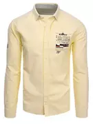 Koszule męskie - Koszula męska żółta Dstreet DX2293 - miniaturka - grafika 1
