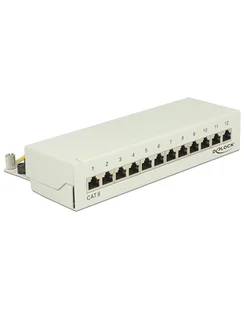 Delock Patchpanel 12 Port Cat.6 gray Network Desktop - Kable miedziane - miniaturka - grafika 1