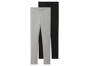 pepperts!® Legginsy dziecięce z elastycznym pasem, 2 pary (158/164, Czarny/ szary) - Spodnie i spodenki dla dziewczynek - miniaturka - grafika 1