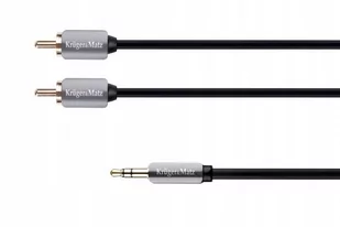 Kruger&Matz Kruger Matz Przewód Jack 3,5mm - 2x RCA czarny - 3m LEC-16585 - Kable - miniaturka - grafika 1