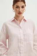 Koszule damskie - Medicine koszula lniana damska kolor różowy relaxed z kołnierzykiem klasycznym - miniaturka - grafika 1
