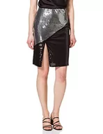 Spódnice - Ivy Revel DE Damska spódnica boczna z efektem slit sequin, Wielokolorowy (Silver/Black 40), S - miniaturka - grafika 1