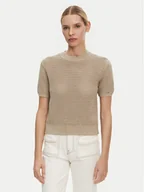 Swetry damskie - Tommy Hilfiger Sweter Pointelle WW0WW45950 Beżowy Regular Fit - miniaturka - grafika 1