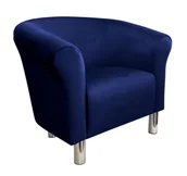 Fotele - ATOS Fotel Milo MG16 nogi chrom granatowy - miniaturka - grafika 1