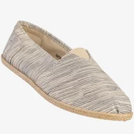 Espadryle damskie - Espadryle Damskie Prążkowane Lekkie Buty Szare N.E.W.S. 02TX76709 Szary 37 - miniaturka - grafika 1