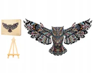 Puzzle - PUZZLE DREWNIANE DUŻE 271 ELEMENTÓW SKRZYDLATA SOWA W DREWNIANYM PUDEŁKU - miniaturka - grafika 1