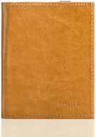 Portfele - Solier Jasno brązowe skórzane portfel etui na paszport SOLIER ALEXANDRIA - miniaturka - grafika 1