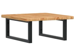 Jasnobrązowa półka czarne uchwyty 50x50 - Bafo - Półki łazienkowe - miniaturka - grafika 1