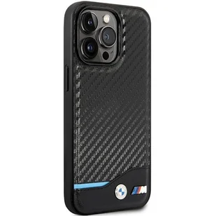Etui BMW BMHCP13X22NBCK iPhone 13 Pro Max 6.7" czarny/black hardcase Leather Carbon - Etui i futerały do telefonów - miniaturka - grafika 4