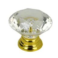 Meble modułowe i akcesoria - Gałka meblowa okrągła Diament złota gałki do szuflad glamour - miniaturka - grafika 1