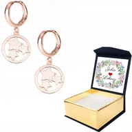 Kolczyki - Kolczyki różowe złoto Gwiazda 925 + WŁASNY NADRUK - miniaturka - grafika 1