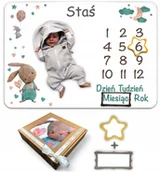 Koce i narzuty dla dzieci - FOTOKOCYK Z IMIENIEM DZIECKA NA KOCYKU GOTOWY PREZENT DLA PRZYSZŁEJ MAMY - miniaturka - grafika 1