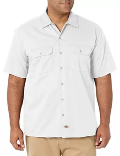 Koszule męskie - Dickies Męska koszula robocza z krótkim rękawem, biały (White Wh), M - grafika 1