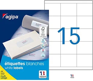 agipa Uniwersalne etykiety, 70 x 50,8 mm, białe, prostokątne opakowanie = 1 - Etykiety do drukarek - miniaturka - grafika 1