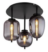 Lampy sufitowe - Globo Blacky 15345-3D plafon lampa sufitowa 3x40W E14 dymiony/czarny - miniaturka - grafika 1