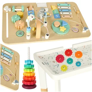 STOLIK MANIPULACYJNY MONTESSORI EDUKACYJNY LULILO PIRAMIDKA SENSORYCZNA - Zabawki interaktywne dla dzieci - miniaturka - grafika 1