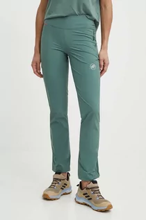 Spodnie sportowe damskie - Mammut spodnie outdoorowe Runbold Light kolor zielony - grafika 1