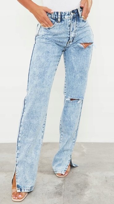 Prettylittlething Jeansowe Spodnie Damskie 40 Egx